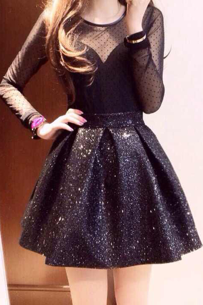 New Style Solid A Line Black Mini Skirt_Skirts_Bottoms_LovelyWholesale ...