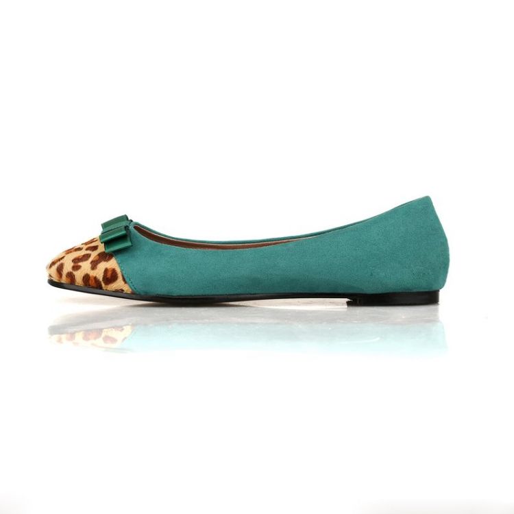green peep toe flats