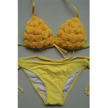 Sexy Charming Rose Yellow Bikinis_Bikinis_Swimwear_LovelyWholesale | Wholesale Shoes,Wholesale ...