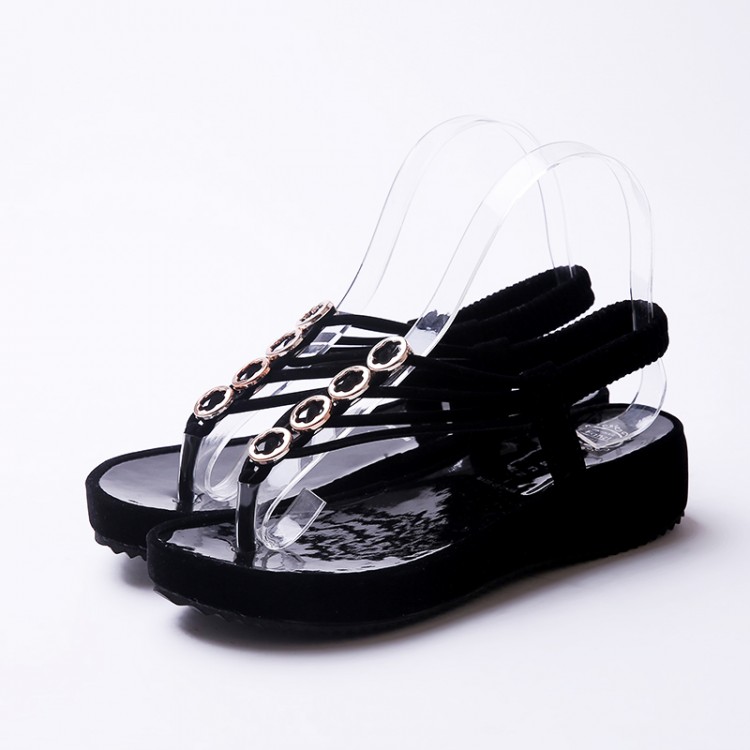 dressy flip flops black