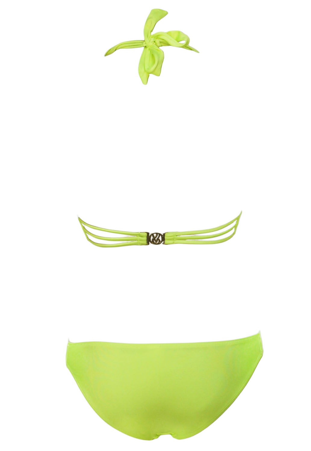 Sexy Halter Neck Strappy Designed Green Bikini Swimsuit_Bikinis