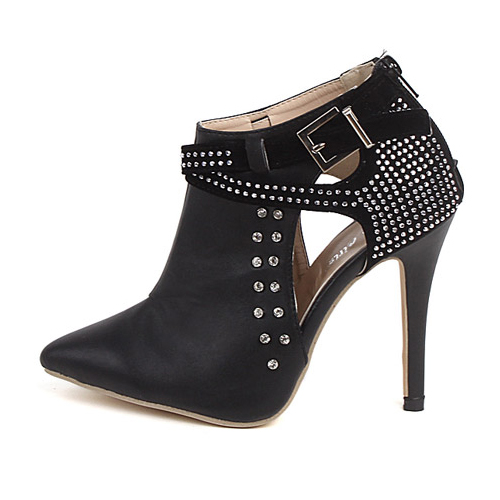 pointed toe buckle booties