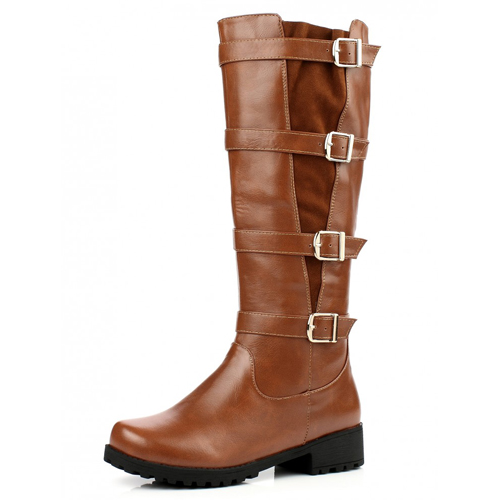 mid heel brown boots