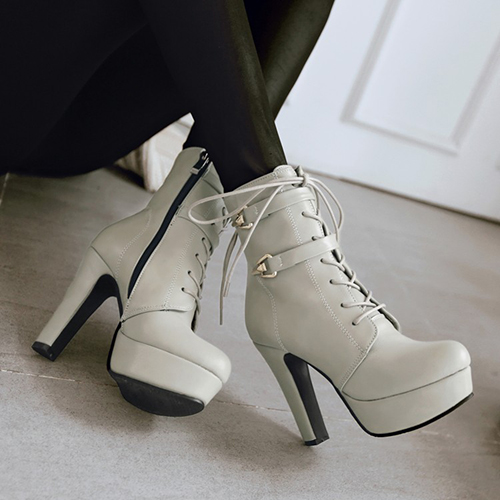 light grey high heel boots
