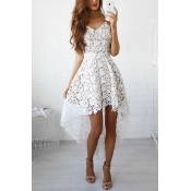 Lace Bohemian V Neck Spaghetti Strap Sleeveless Dr