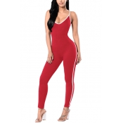 Polyester Striped Skinny Jumpsuits