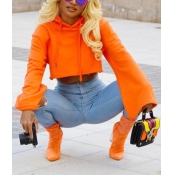 Knitting Long Sleeve Short Pullovers Sweats&Hoodie