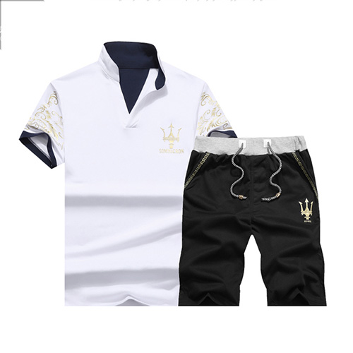 Pullovers Cotton Turndown Collar Print Men Clothes