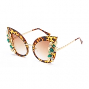 Fashion Hollow-out Yellow Metal Sunglasses