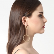 Euramerican Hollow-out Gold Metal Earring