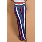 Euramerican Elastic Waist Printed Polyester Pants