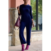Cotton Solid Straight Jumpsuits