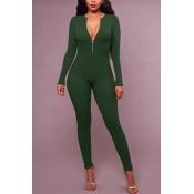 Spandex Solid Regular Jumpsuits