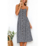 Lovely Fashion Spaghetti Strap Sleeveless Printed 