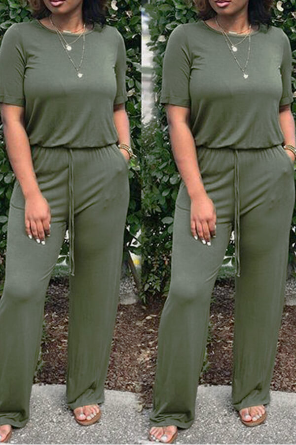 Lovely Casual Green One-piece Jumpsuits