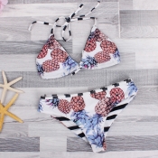Lovely Pineapple Printing Two-piece Swimwear