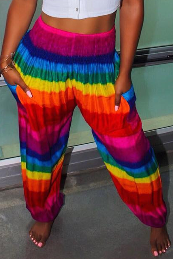 rainbow stripe trousers