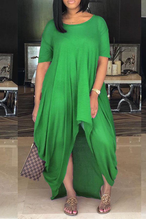 

LovelyCasual Asymmetrical Green Floor Length Dress