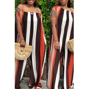 Lovely Euramerican Striped Loose Red One-piece Jum