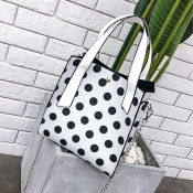Lovely Fashion Dots Printed White Shoulder Bags