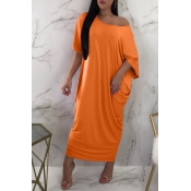 Lovely Euramerican Loose Croci Ankle Length Dress