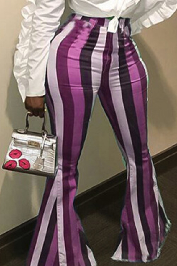 

Lovely Euramerican Striped Purple Pants