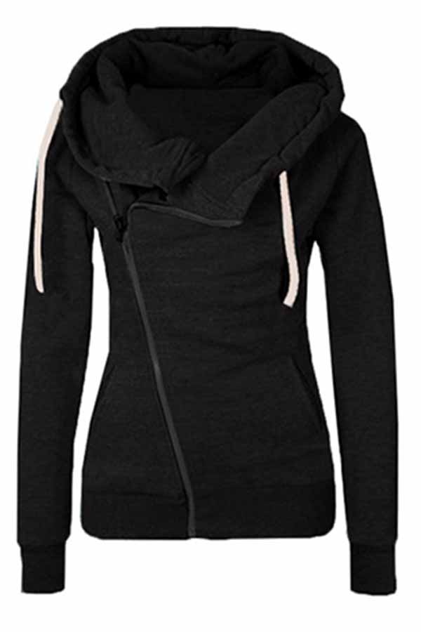 

Lovely Casual Hooded Collar Black Cotton Coat