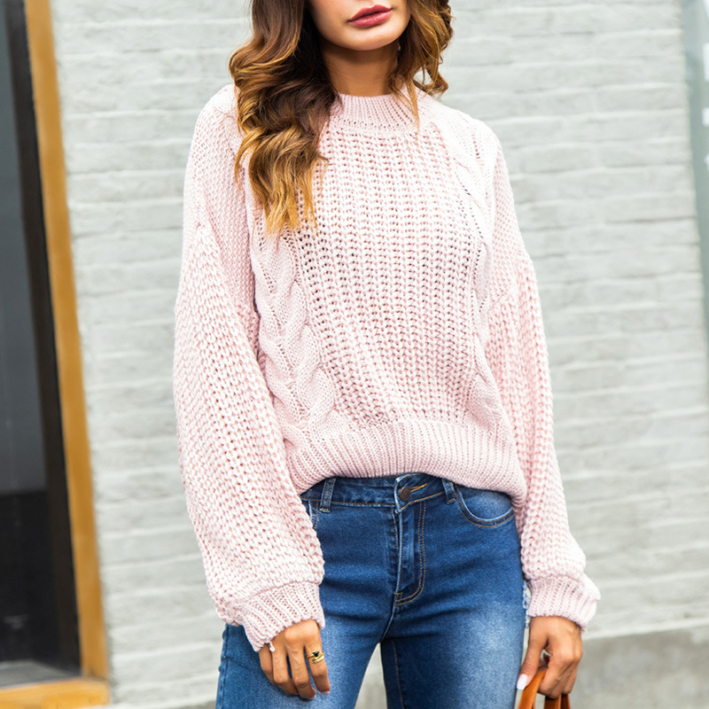 

Lovely Sweet Long Sleeves Pink Sweaters