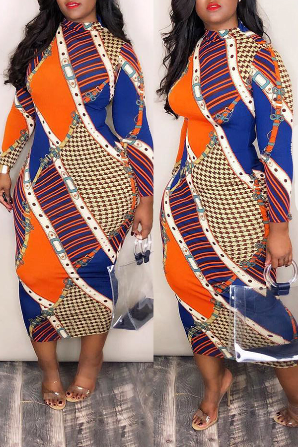 

Lovely Euramerican Contrast Color Multicolor Twilled Satin Mid Calf Dress