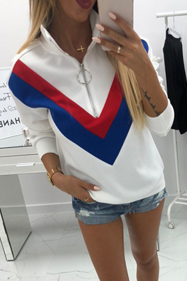 

Lovely Euramerican Patchwork White Cotton Hoodies