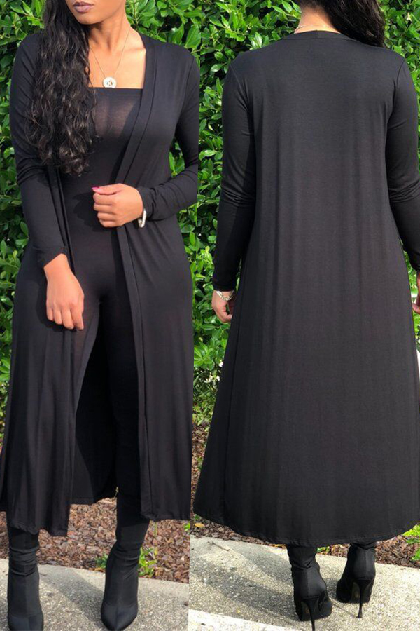 

Lovely Casual Skinny Black Two-piece Pants Set
