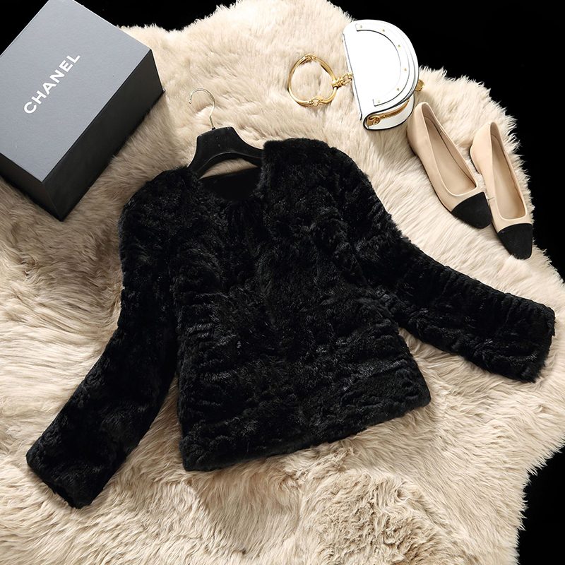 

Lovely Casual Long Sleeves Furry Black Faux Fur Coat
