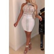 Lovely Sexy Rhinestone Decorative White Blending M