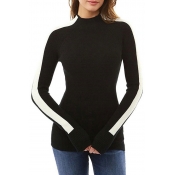 Lovely Trendy Patchwork Black Knitting Sweaters