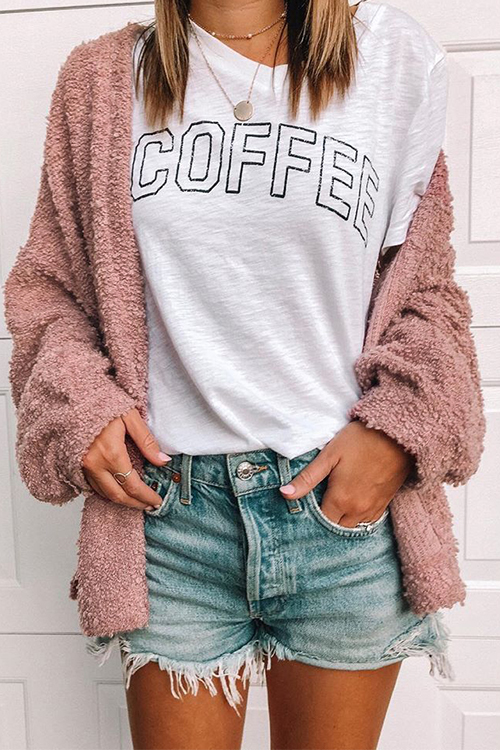 

Lovely Casual Long Sleeves Cameo Brown Cardigan Sweaters