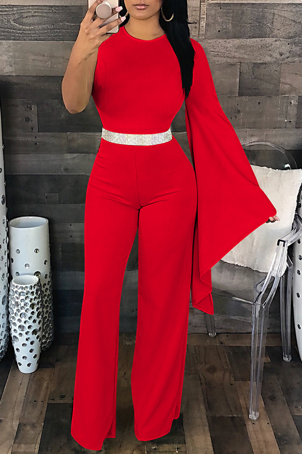 Lovely Elegant Asymmetrical Red One-piece Jumpsuit(Not Including Accessories)