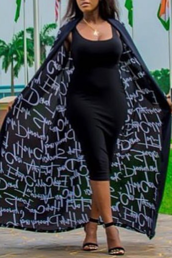 

Lovely Casual Long Sleeves Black Twilled Satin Coat