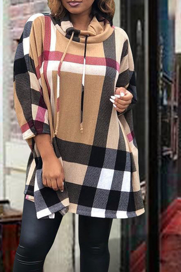 

Lovely Fashionable Grids Printed Multicolor Twilled Satin Mini Dress