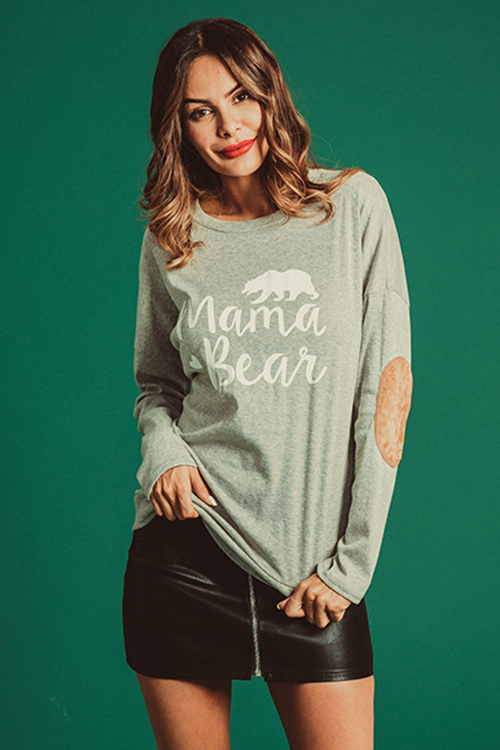 

Lovely Casual Letters Printed Grey Modal T-shirt