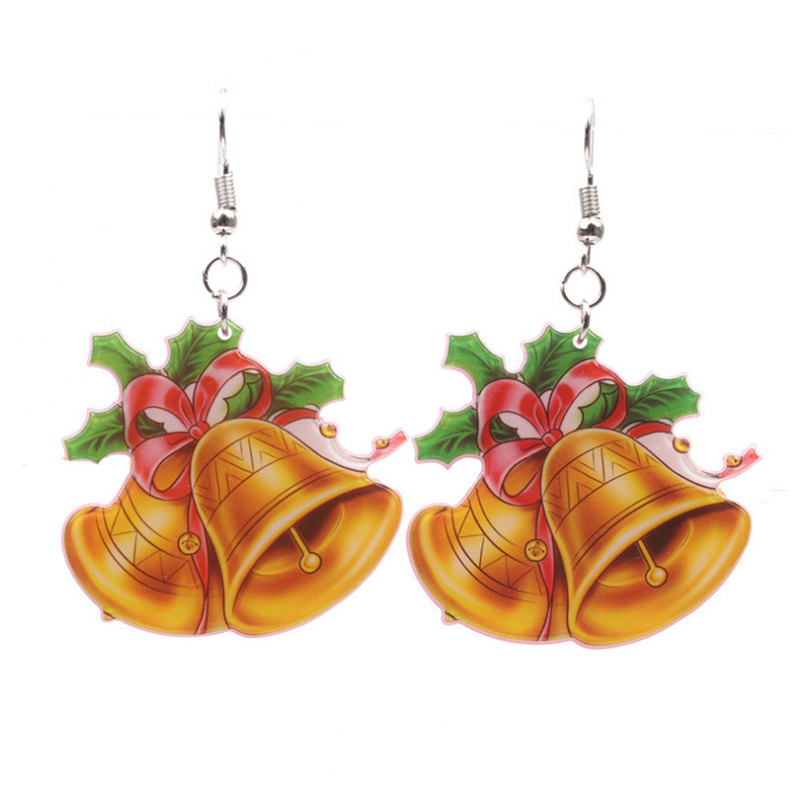 Lovely Fashion Christmas Bell Yellow Earring