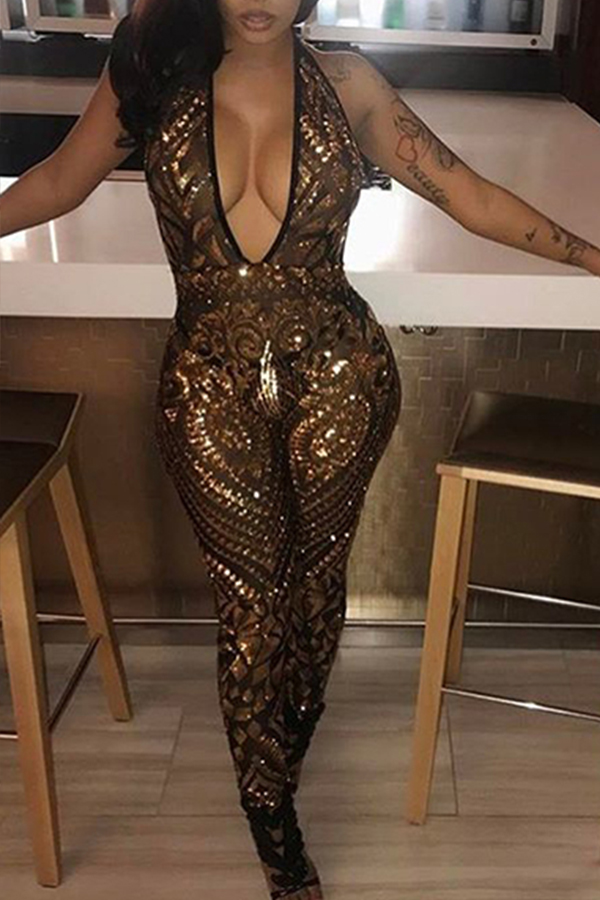 gold sequin one piece