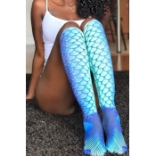 Lovely Casual Mermaid Blue Socks