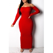 Lovely Fashion Backless Red Ankle Length Dress