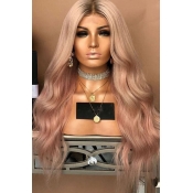Lovely Fashion Dusty Pink Long Curly Wigs