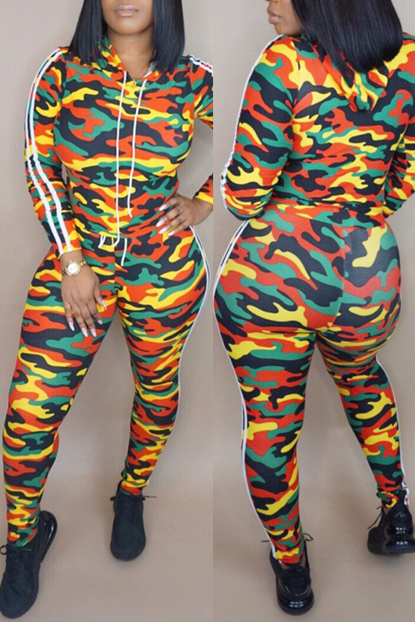 

Lovely Casual Printed Croci Blending Two-piece Pants Set