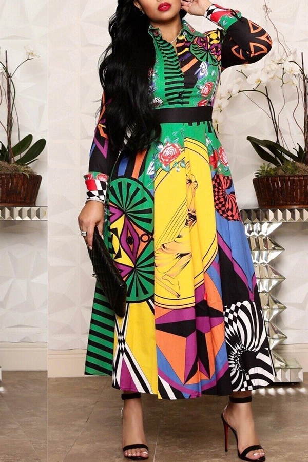 

Lovely Casual Printed Multicolor Ankle Length Dress, Multi