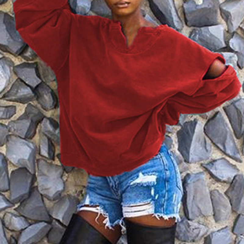 

Lovely Casual Hollowed-out Wine Red Hoodies