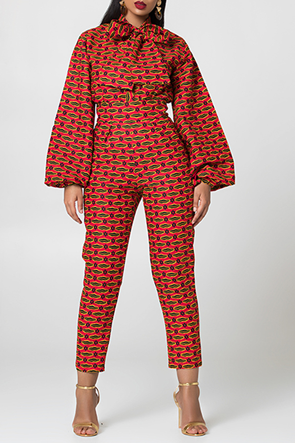 

Lovely Casual Bow-Tie Decorative Red One-piece Jumpsuit