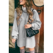Lovely Casual Cap Sleeves Grey Mini Dress