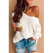 Lovely Casual Long Sleeves White Sweaters